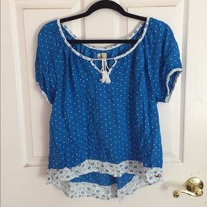 Summer flowy front tie top